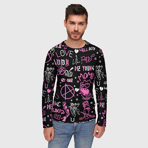 Мужской лонгслив LIL PEEP / 3D-принт – фото 3