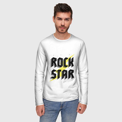 Мужской лонгслив Rock star / 3D-принт – фото 3