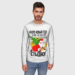 Лонгслив мужской Стыдно!, цвет: 3D-принт — фото 2
