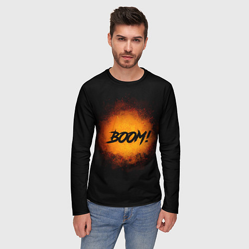 Мужской лонгслив BOOM / 3D-принт – фото 3