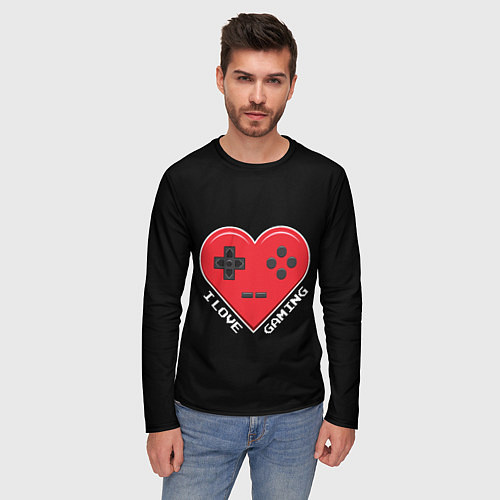Мужской лонгслив I Love Gaming / 3D-принт – фото 3