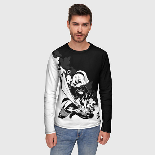 Мужской лонгслив NIER AUTOMATA / 3D-принт – фото 3