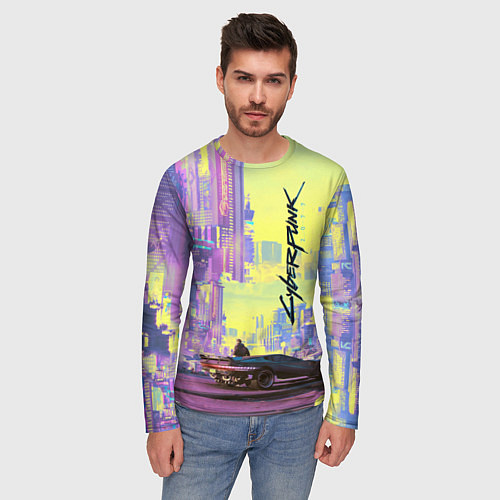 Мужской лонгслив Cyberpunk 2077 / 3D-принт – фото 3