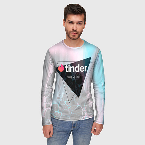 Мужской лонгслив Тиндер Tinder Swipe Right / 3D-принт – фото 3