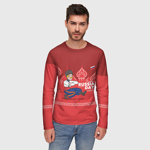 Мужской лонгслив День России / 3D-принт – фото 3