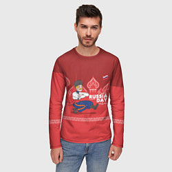 Лонгслив мужской День России, цвет: 3D-принт — фото 2