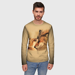Лонгслив мужской Лисички, цвет: 3D-принт — фото 2