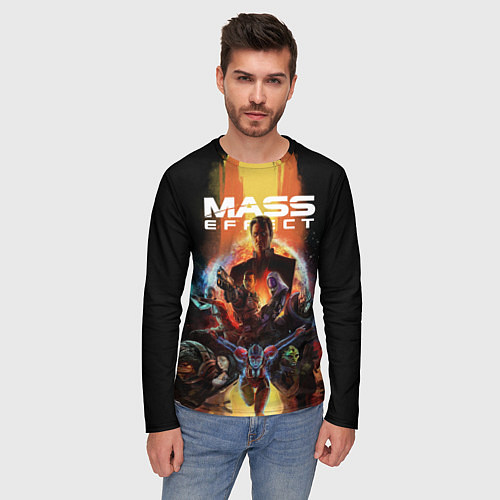 Мужской лонгслив Mass effect / 3D-принт – фото 3