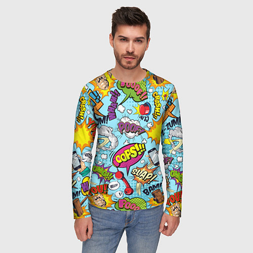 Мужской лонгслив Комиксы / 3D-принт – фото 3