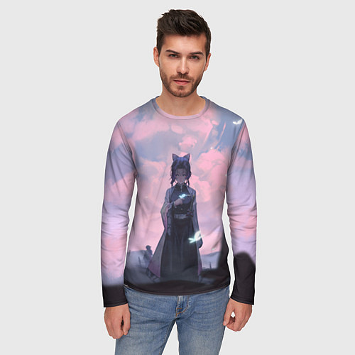 Мужской лонгслив КЛИНОК РАССЕКАЮЩИЙ ДЕМОНОВ / 3D-принт – фото 3