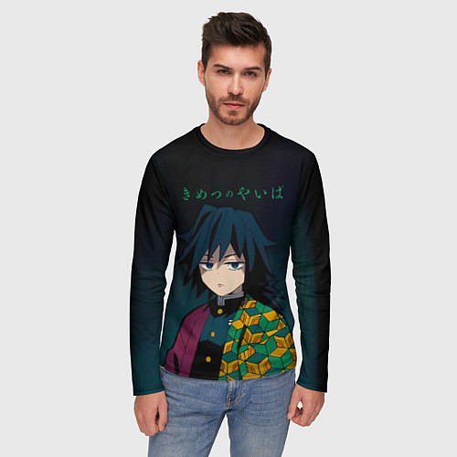 Мужской лонгслив Гию Томиока Kimetsu no Yaiba / 3D-принт – фото 3
