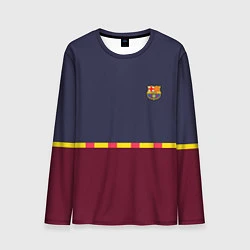 Лонгслив мужской FC Barcelona Flag and team Logo 202122, цвет: 3D-принт