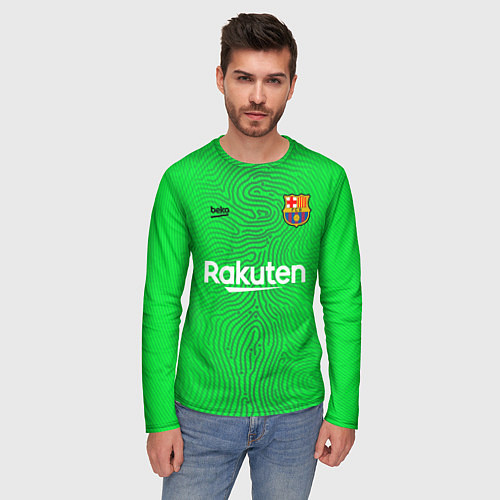 Мужской лонгслив FC Barcelona Goalkeeper 202122 / 3D-принт – фото 3