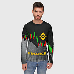 Лонгслив мужской BINANCE БИНАНС ГРАФИК, цвет: 3D-принт — фото 2