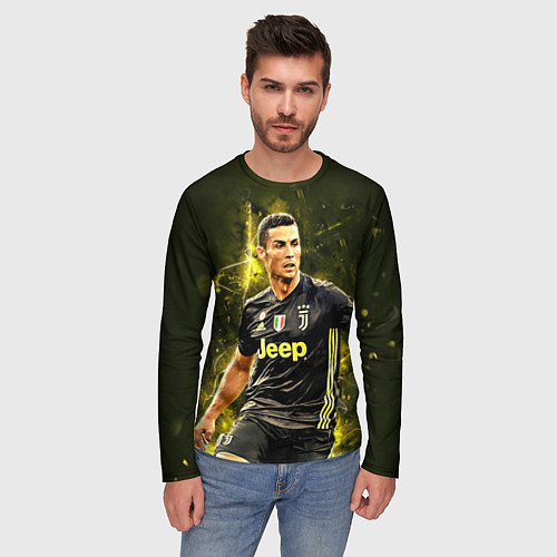 Мужской лонгслив Cristiano Ronaldo Juventus / 3D-принт – фото 3