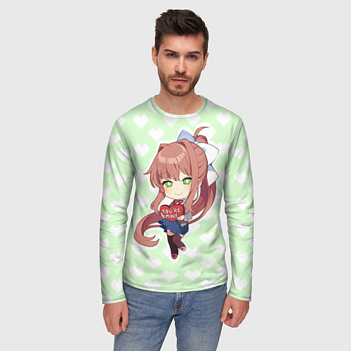 Мужской лонгслив Chibi Monika / 3D-принт – фото 3