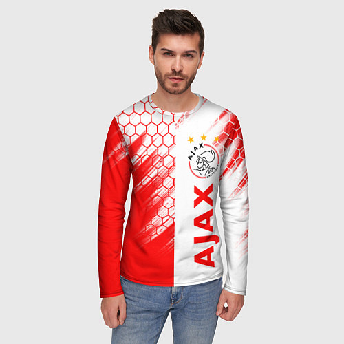 Мужской лонгслив FC AJAX AMSTERDAM ФК АЯКС / 3D-принт – фото 3