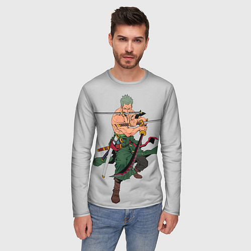 Мужской лонгслив Арт Ророноа Зоро, One Piece / 3D-принт – фото 3