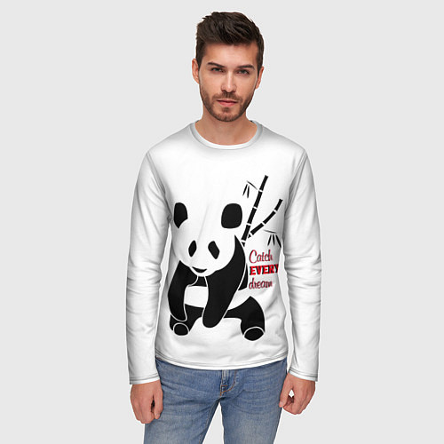 Мужской лонгслив Панда и сон / 3D-принт – фото 3