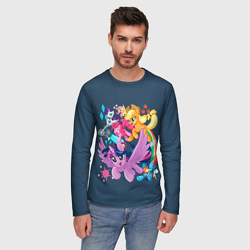 Мужской лонгслив Пони тим / 3D-принт – фото 3