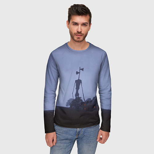 Мужской лонгслив СИРЕНОГОЛОВЫЙ У ДОМА / 3D-принт – фото 3