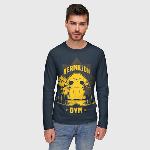 Мужской лонгслив Vermilion gym / 3D-принт – фото 3