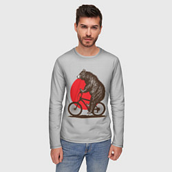 Лонгслив мужской Медведь на велосиеде, цвет: 3D-принт — фото 2