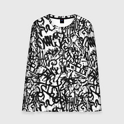 Лонгслив мужской Graffiti black on white, цвет: 3D-принт