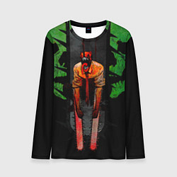 Лонгслив мужской Дэндзи человек-бензопила, цвет: 3D-принт