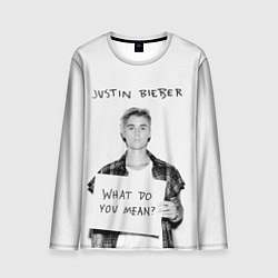 Лонгслив мужской JUSTIN BIEBER, цвет: 3D-принт
