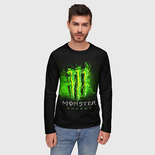 Мужской лонгслив MONSTER ENERGY NEON НЕОН / 3D-принт – фото 3