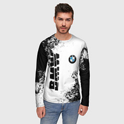 Лонгслив мужской BMW БМВ РАЗРЕЗАННОЕ ЛОГО, цвет: 3D-принт — фото 2