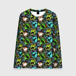 Лонгслив мужской Dinosaurs, цвет: 3D-принт