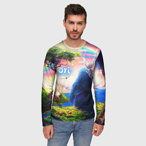 Мужской лонгслив Ори и Блуждающие огоньки Ori / 3D-принт – фото 3