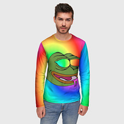 Лонгслив мужской Pepe rainbow, цвет: 3D-принт — фото 2
