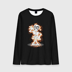 Лонгслив мужской Огненный скелетик, цвет: 3D-принт