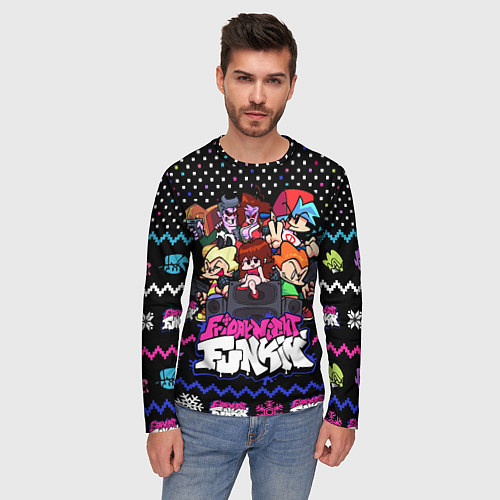 Мужской лонгслив FRIDAY NIGHT FUNKIN CHRISTMAS / 3D-принт – фото 3