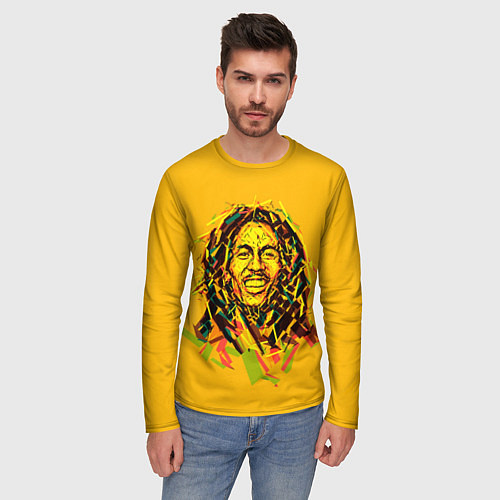 Мужской лонгслив Радостный Боб / 3D-принт – фото 3