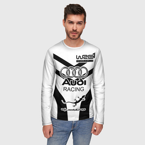 Мужской лонгслив Audi Quattro / 3D-принт – фото 3