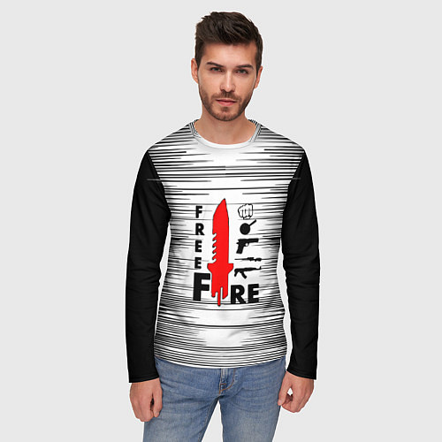 Мужской лонгслив Free Fire Фри Фаер, / 3D-принт – фото 3