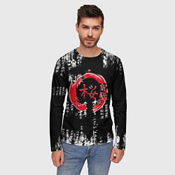 Лонгслив мужской Кандзи Сакура Иероглифы Аниме, цвет: 3D-принт — фото 2
