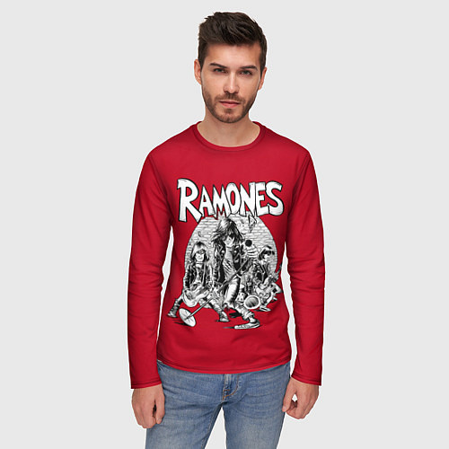 Мужской лонгслив BW Ramones / 3D-принт – фото 3