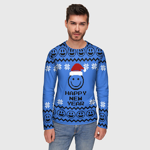 Мужской лонгслив Свитер смайл / 3D-принт – фото 3