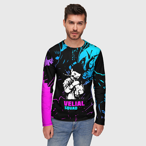 Мужской лонгслив Velial Squad neon / 3D-принт – фото 3