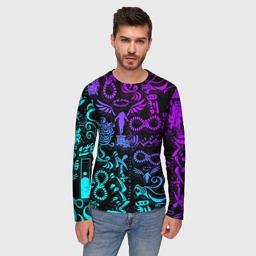 Мужской лонгслив ТАТУ ТОКЙСКИЕ МСТИТЕЛИ НЕОН / 3D-принт – фото 3