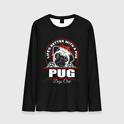 Лонгслив мужской Мопс Pug, цвет: 3D-принт