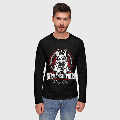 Мужской лонгслив Немецкая Овчарка German Shepherd -1 / 3D-принт – фото 3