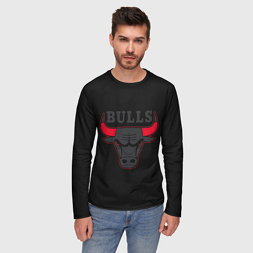 Мужской лонгслив CHICAGO BULLS ЧИКАГО БУЛЛС ЯРОСТЬ БЫКА / 3D-принт – фото 3