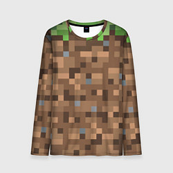 Лонгслив мужской ЗЕМЛЯ DIRT MINECRAFT, цвет: 3D-принт