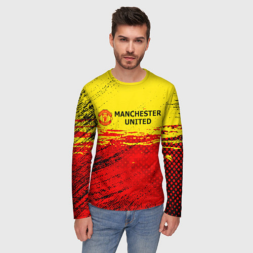 Мужской лонгслив Manchester United: Дьяволы / 3D-принт – фото 3